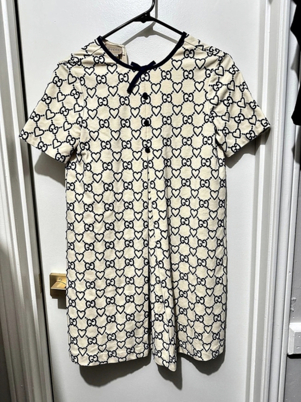 Gucci GG Heart Print Mini Dress Size 12 Like New